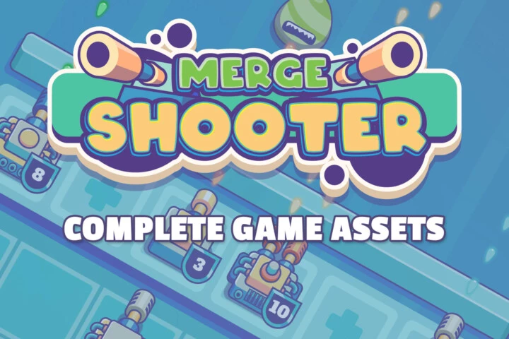 精彩刺激的矢量卡通2D射击游戏资产素材