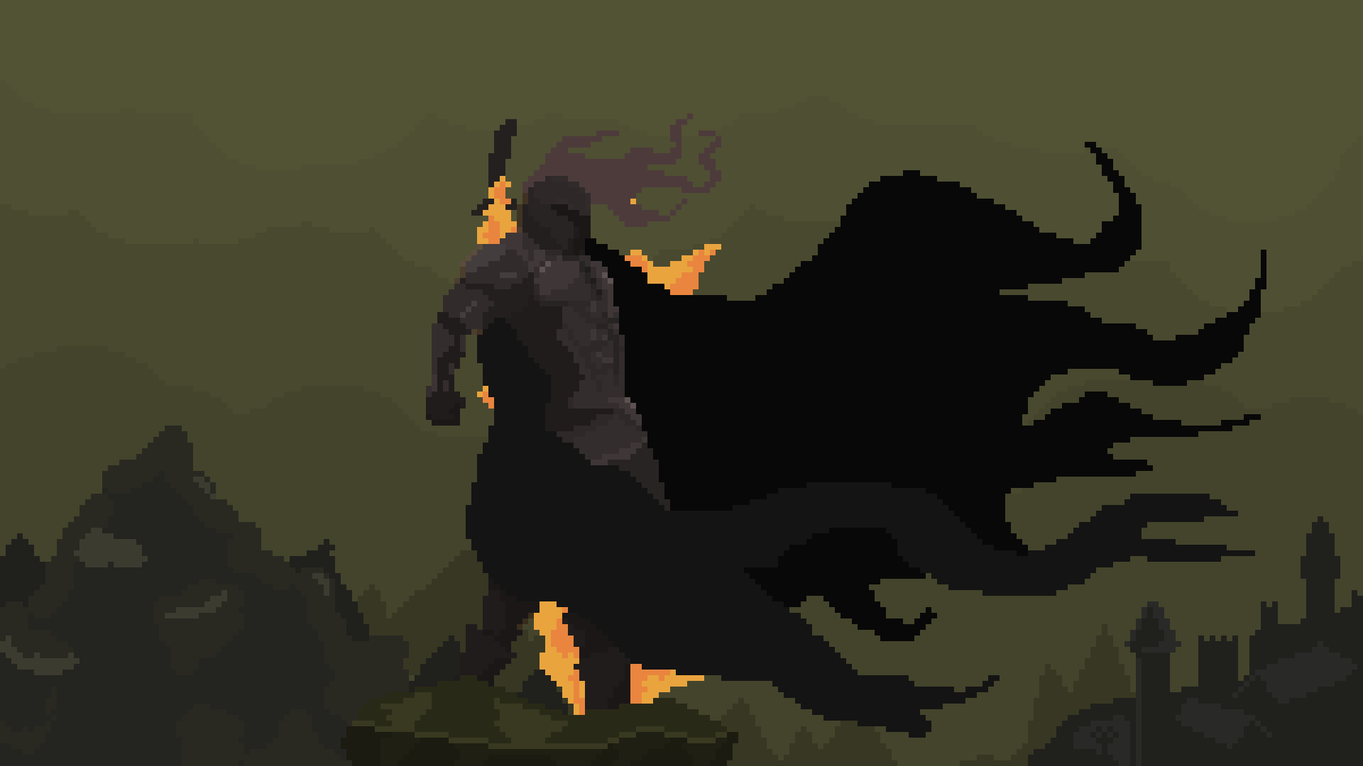 精美的像素黑骑士角色动画素材