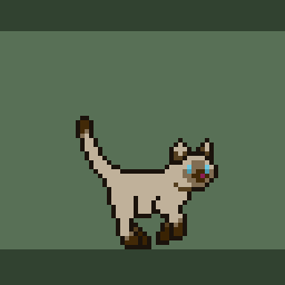 免费的简单像素动物暹罗猫动画素材