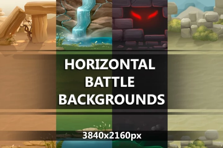 4个高清2D奇幻游戏战斗背景图片素材