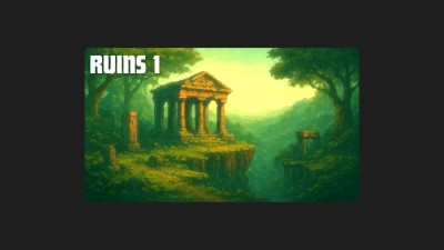 14个静态适合游戏的油画风格像素奇幻背景图片素材