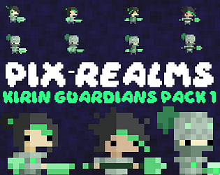 8个免费的静态像素麒麟守护者角色素材