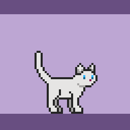 简单的免费横版像素动物白猫NPC动画素材