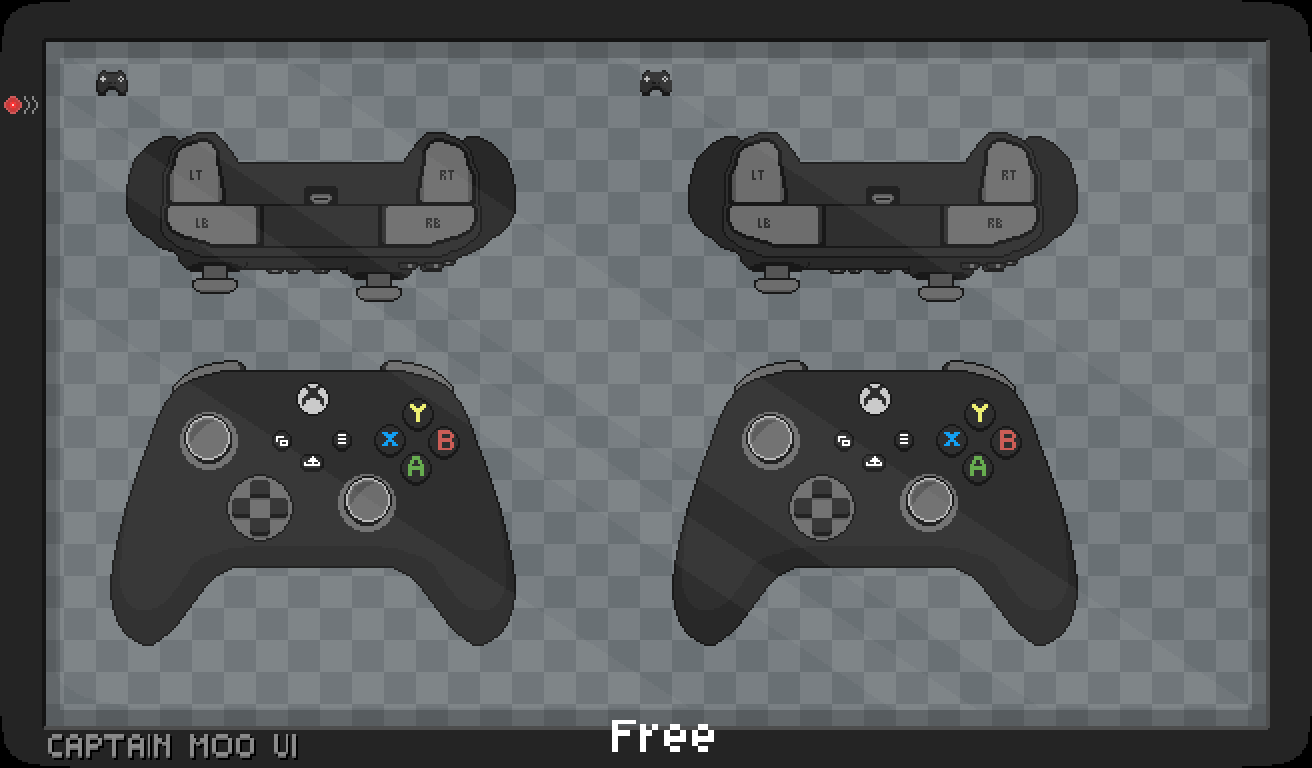 一组像素控制器、键盘、鼠标、UI按钮素材