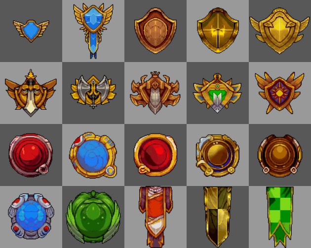 20个AI辅助生成的像素游戏勋章徽章图标素材1