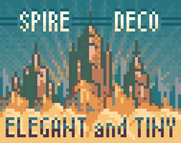 又高又细的尖顶Spire Deco像素装饰字体