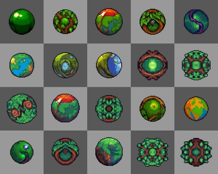 20个AI辅助生成的像素圆球图标素材01