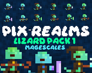 12个免费的静态像素魔法蜥蜴素材