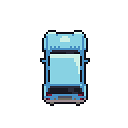 3种颜色的8向像素汽车动画素材