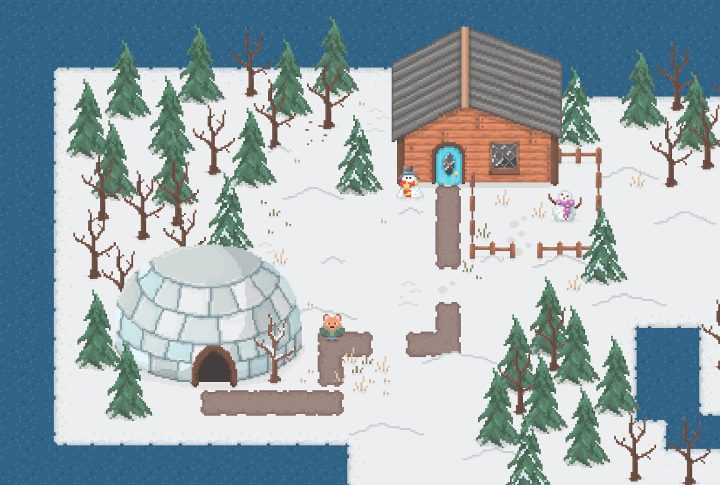 可爱温馨的免费16*16像素枫之传说雪景主题资产素材