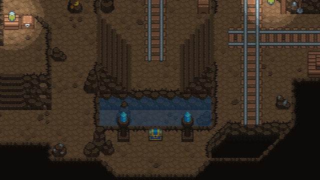 16*16的自上而下像素艺术废弃的矿井瓷砖素材