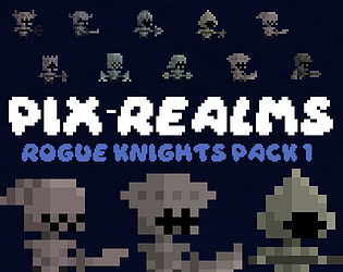 10个免费的静态像素流氓骑士角色素材