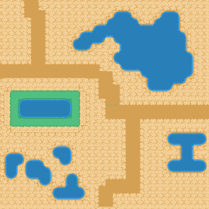 40个手工打造的无缝地形像素沙漠绿洲图块素材