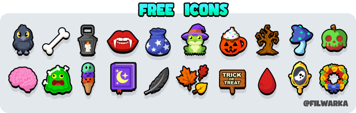 20个512*512的2D万圣节物品图标素材