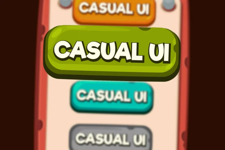 一组休闲风格的矢量2D卡通游戏UI资产素材