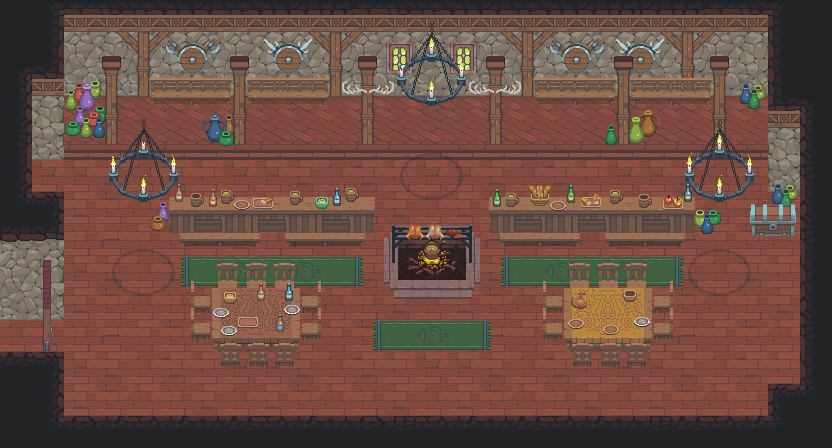 史诗级的像素RPG游戏村庄内部装饰素材