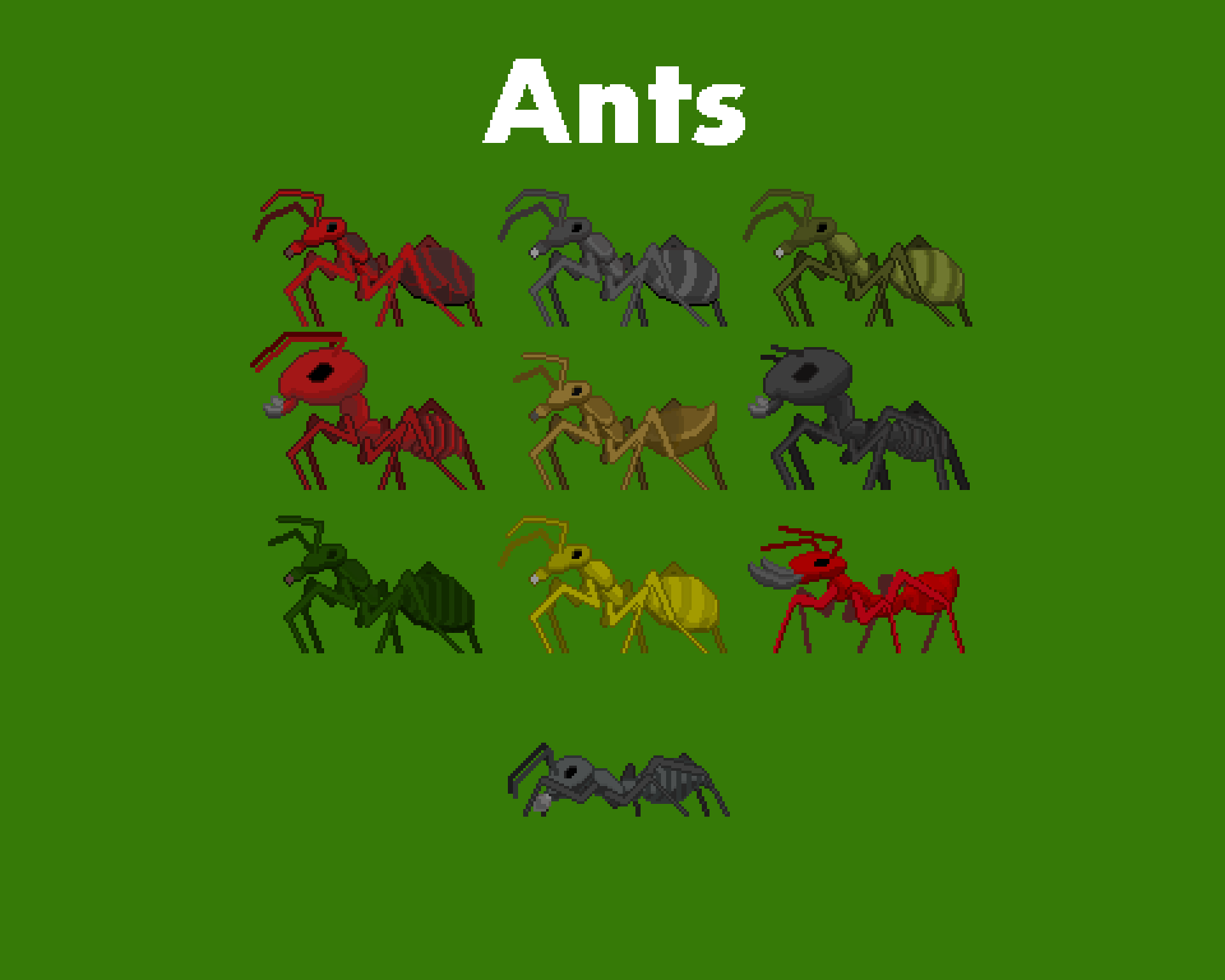 10个简单的像素蚂蚁动画素材