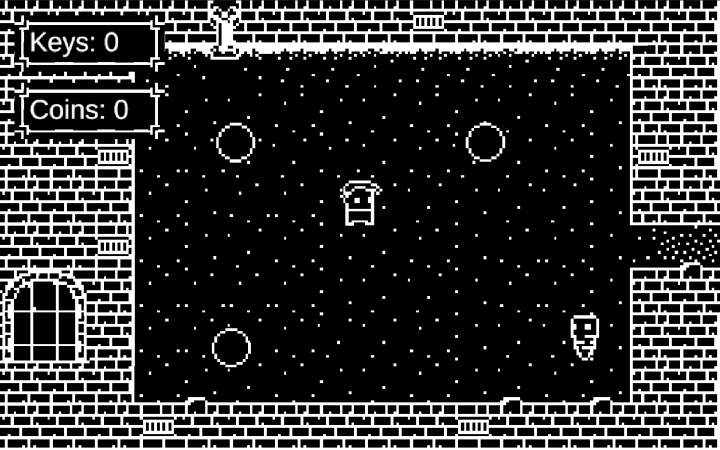 16*16的1bit黑白像素地牢瓷砖素材