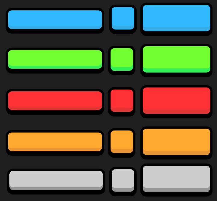 一组23个免费卡通风格2D的UI图标和按钮素材