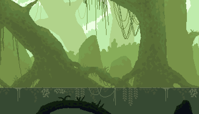 免费视差效果的像素丛林背景图片素材