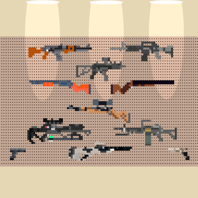 11个像素艺术枪械、枪支和武器资产素材包