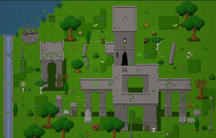 用于创建城镇、荒地和森林的像素图块集资产素材合集