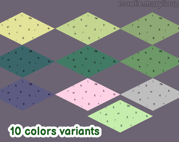 简单卡通等距像素草地板瓷砖纹理素材