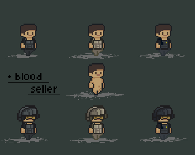 一組像素射击游戏的动画角色NPC素材