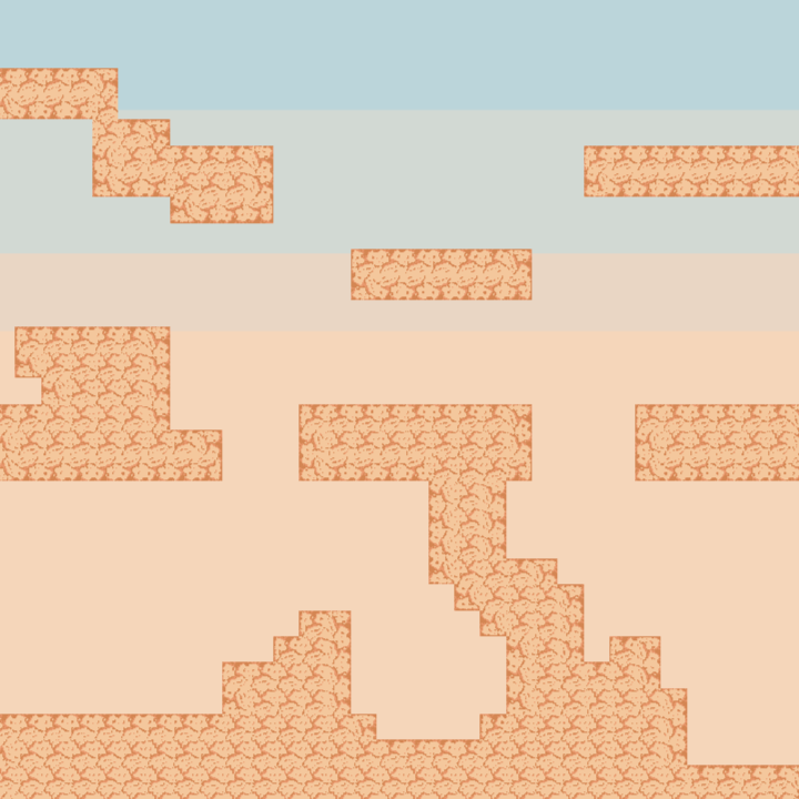 40个手工打造的无缝地形像素沙漠绿洲图块素材