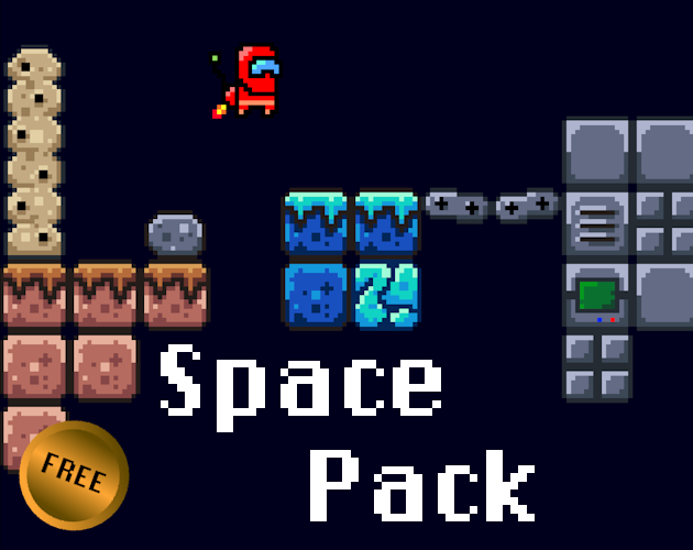 免费的像素太空人科幻游戏资产素材