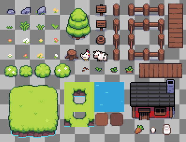 可爱且色彩丰富的16*16像素舒适之地资产素材包