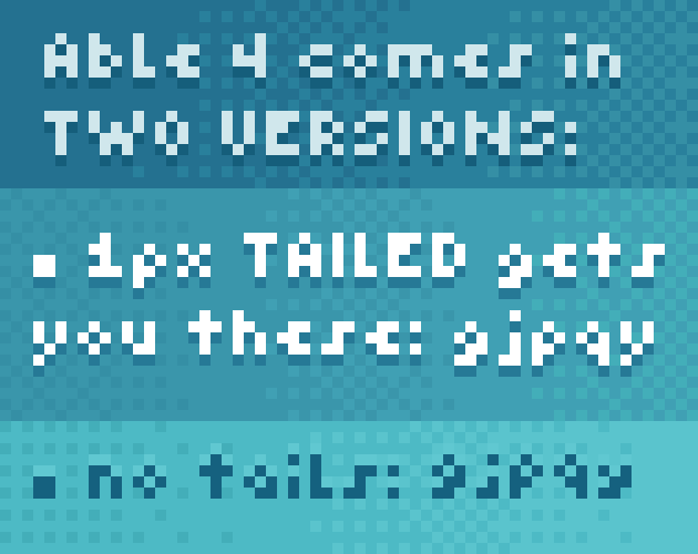 较小的Able 4像素字体素材