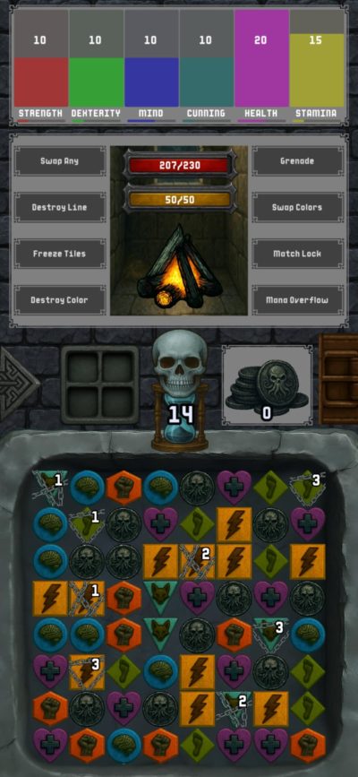 免费的小型2D奇幻三消游戏入门资产素材