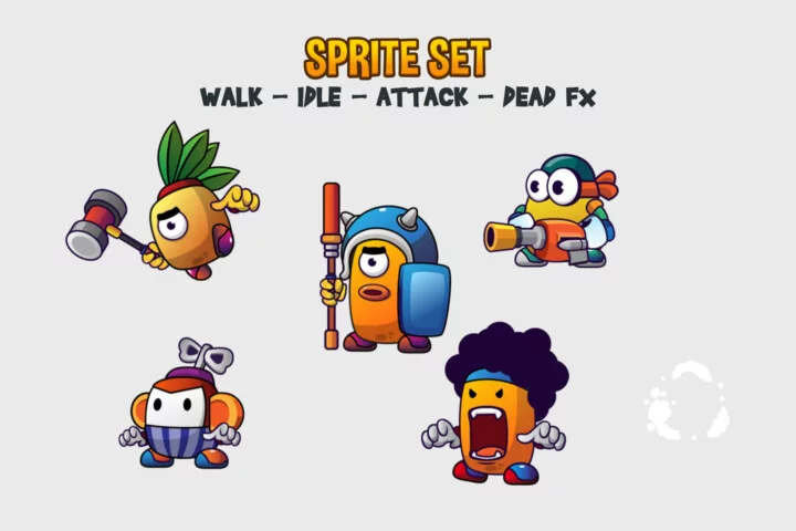 5个有趣的卡通矢量2D怪物动画素材V17