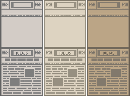 DIY报纸风格主题的像素UI资产素材