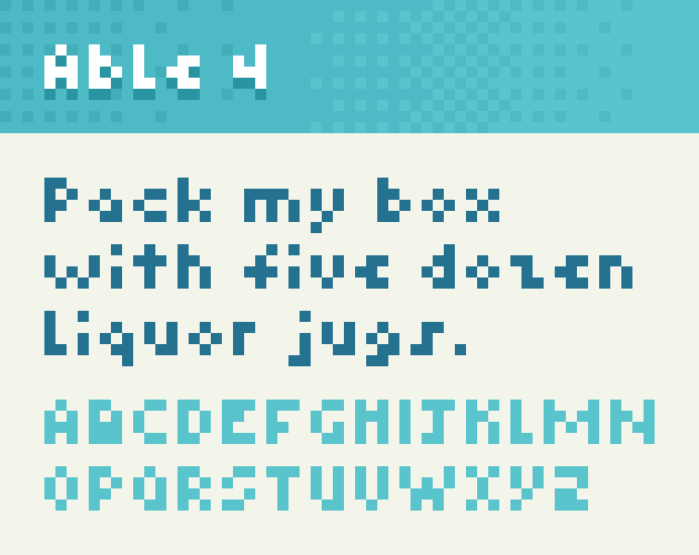 较小的Able 4像素字体素材