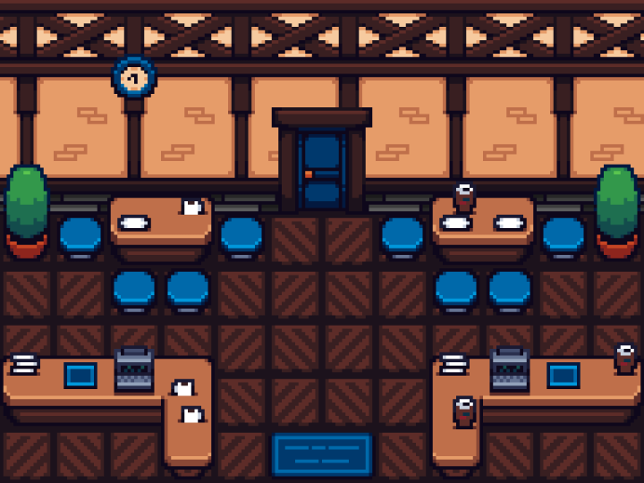 50+的像素咖啡厅瓷砖和资产素材