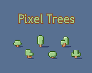 多个调色板的可扩展像素艺术树木素材包