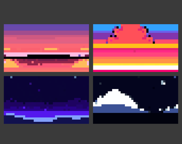 10个充满活力的复古像素天空背景图片素材