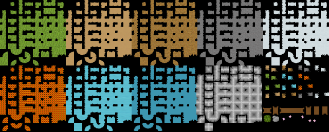 9个32*32自上而下的像素生物群系图块集素材