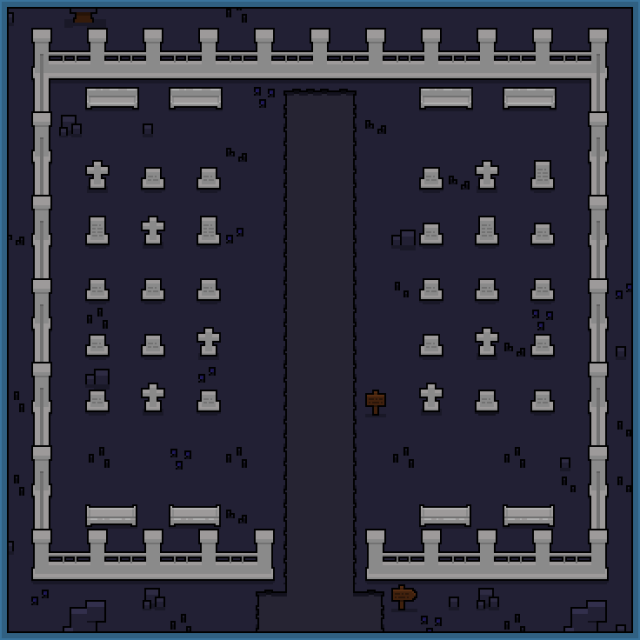 简单的奇幻像素墓地图块集资产素材