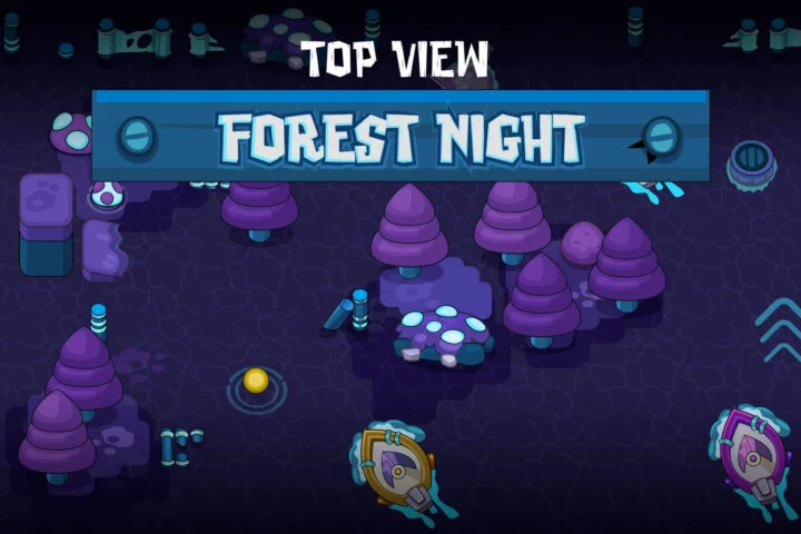 独立的卡通矢量2D船、水和森林夜间主题游戏瓷砖素材