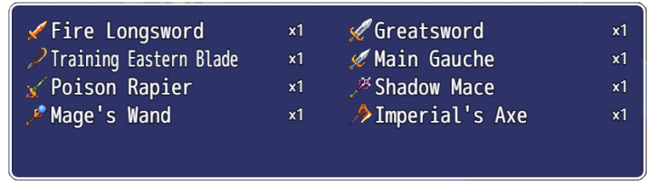 128个精美的高质量奇幻像素游戏武器图标素材