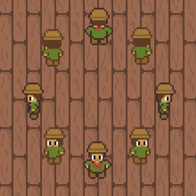 迷你的32*32俯视角像素温馨家园资产素材