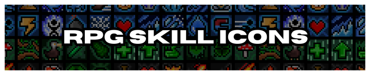 40+的免费像素RPG游戏技能图标素材