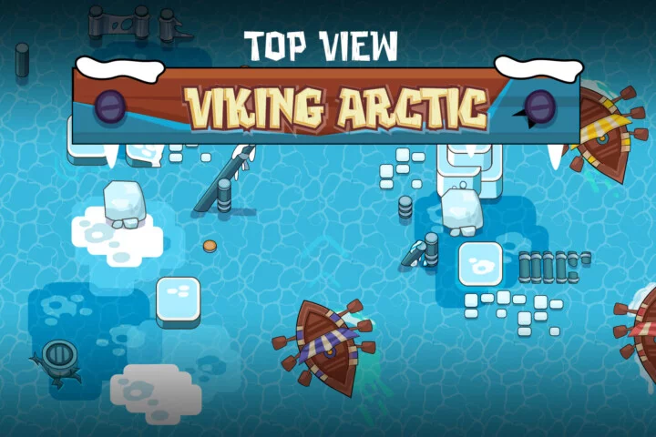 精美的俯视图北极维京2D矢量游戏素材