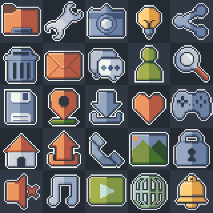 25个简洁的32*32像素UI图标素材