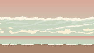 3层视差效果的免费像素粉红海滩背景图片素材