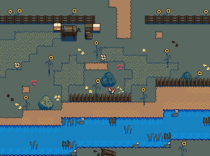 一组免费的像素自然环境图块集素材