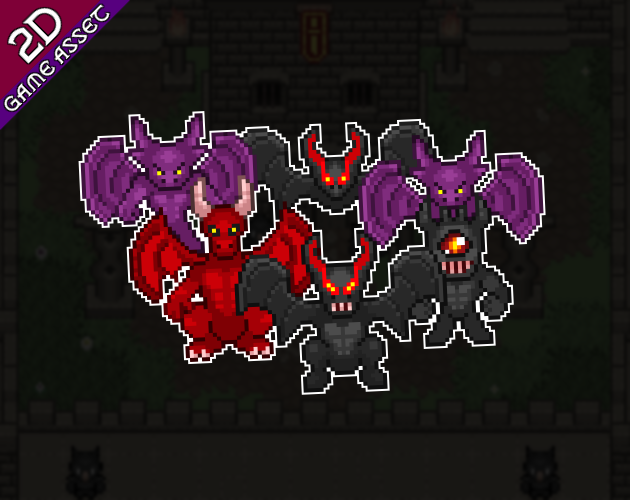 12个精美的静态像素战斗怪物素材05